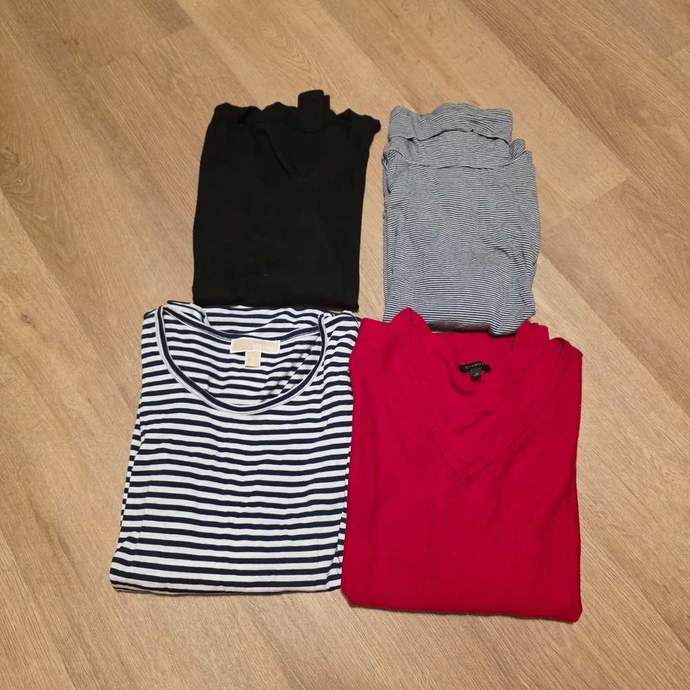 Womens Top Bundle Michael Kors Loft Talbots Dazy Small Striped Red Black 4pc